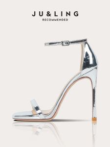 สีดำ รองเท้าส้นสูงเปิดนิ้วเท้าพร้อมหัวเข็มขัด ดีไซน์ ลื่น หนัง ส้นบางสบายทุกการแข่งขัน ผู้หญิง รองเท้าสําหรับสวมใส่ทุกวัน