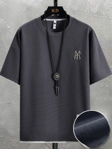 ROMON | Romon Ice Silk Summer Thin Short Sleeve T-Shirt And Shorts Set Casual Sportswear For Men Breathable Comfortable Fashionable