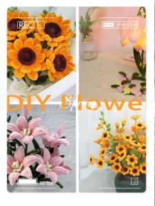 100pcs Colorful Fuzzy Wire  Chenille Twisting Bar Bouquet Childrens DIY Craft Flower Creative Toy
