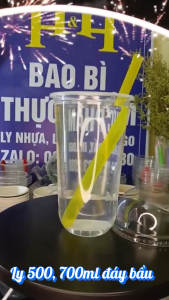 LY NHỰA ĐÁY BẦU MVP DUNG TÍCH 500ml 700ml LY TRONG DÀY DÙNG CHO TRÀ SỮA TRÀ TRÁI CÂY...