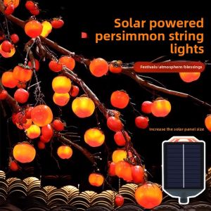 Decorative Solar Persimmon Lantern Outdoor