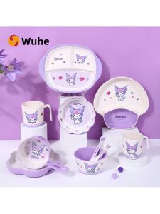 Childrens Dinnerware Set with Handle Baby Feeding Bowl Cartoon Design Meal Plate Supplementary Food Bowl Baby Eating Set