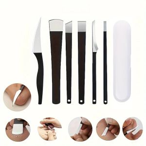 2/6pcs Stainless Steel Foot Care Set Sharp Exfoliating Knife & Smooth Foot Scraper Ingrown Toenail Clippers Dead Skin Remover