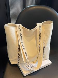 Trendy Large Capacity Canvas Tote Bag Womens Single Shoulder Fashion Match Handbag for Class Commuting Korean Style Soft Bag
