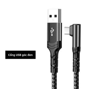 Cáp Sạc Nhanh USB C 60W 90 Độ ° Cáp Sạc Và Truyền Dữ Liệu Type C Dạng Khuỷu Tay Cho iPhone 15/16/17 Samsung Huawei Xiaomi Honor - Chất Liệu Bện