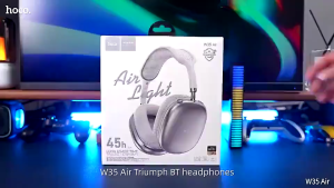 Tai Nghe Chụp Tai Hoco W35 Air Bluetooth 5.3 Pin 400mAh Nghe Nhạc 45 Giờ Có Mic Hỗ Trợ AUX Thẻ Nhớ TF