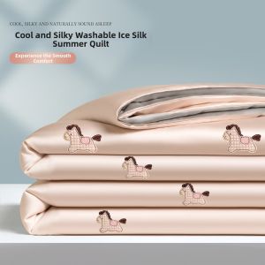 NAIYOUCHENG | Cooling Icy Silk Luxurious Summer Quilt Set Washable
