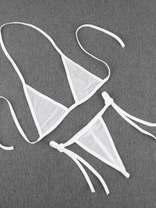 Bộ Đồ Lót Dây Buộc Màu Trơn Pure Color Bra Underwear Set Dành Cho Nữ Bộ Đồ Lót Hai Mảnh Có Dây Buộc Cổ Điển Thoải Mái Thoáng Khí