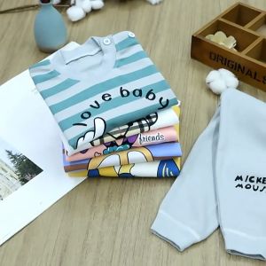 0-5Yrs Pajamas Terno Set O-neck Cotton Sleepwear with Long Sleeves Shirt & Pants for Baby Boys Cute Pattern