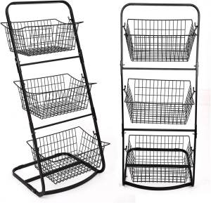 3 Layer Kitchen Organizer Shelf Floor Standing Vegetable Rack Fruit Basket Organizer Pantry Shelf Food Storage Shelf Kitchen Storage Rack