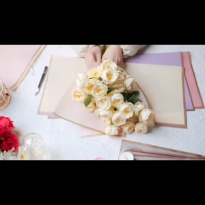 Exquisite Golden Edged Wrapping Paper for Bouquets - 20 sheets/pack