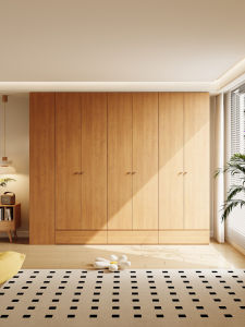 Custom ENF Grade Oak Wooden Wardrobe Home Bedroom Split Design  Nature Style