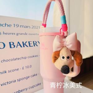 Stanley Water Bottle Pink Bowtie Dog Handle Hanging Rope Cup Cover Insulated Mug Accessories Suitable for Everyone
