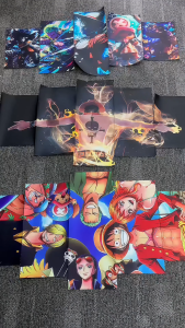 ONE PIECE Monkey.D.Lully Anime Wall Decoration 5 Pieces Posters Room Walls Wallpaper Home Decor Wall Sticker (No Frame)