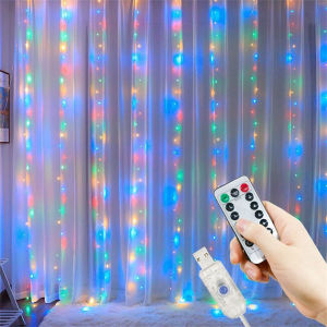 USB Remote Control Fairy Curtain Lights 8 Modes for Holiday Decoration Bedroom Wedding Garden Party Window Decor Birthday Gifts