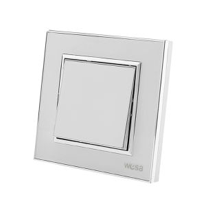 White 250V 16A AC Acrylic Panel Flame Retardant Classic On/Off Wall Rocker Switch 1 Gang 1 Way EU Standard Button Light Switch