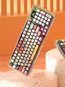 PIIFOX Keycaps PBT Key Cap Double Leather Milk Key Cap Sublimation Transparent 108 Key ASA Key Cap