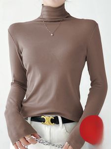 miiow | High Neck Knitted Long Sleeve Base Shirt Womens Inner Wear Slim Fit Fashionable MiiOW Cat Person 2025 New Style Spring Autumn Winter