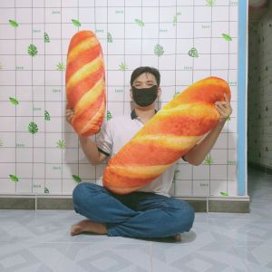 GẤU BÔNG BÁNH MÌ DÀI GỐI ÔM NGỦ CHO BÉ IN 3D HÌNH BÁNH MÌ NHIỀU SIZE VẢI NHUNG MỊN GÒN MỀM MẪU MỚI