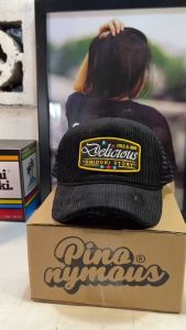 Omidoki Topi Trucker Hat Corduroy Hitam DLCS Topi Jaring Pria Distro Original