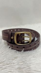 เข็มขัดหนังวัวแท้ชาย กว้าง 3.8cm Korean Retro double-needle buckle belt 07-BL09