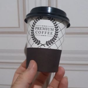 Paper Cup Premium Coffee 8 Oz + LID tutup / Tea Cup / Gelas Kopi / Gelas kertas / Paper Hot Cup (50 pcs)