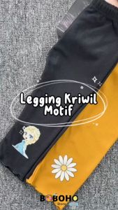 BOBOHO - (LOKAL) LEGGING KRIWIL MOTIF KARAKTER ANAK PEREMPUAN BAHAN RIB TEBAL / CELANA LEGGING POLOS BAYI / LEGGING ANAK PEREMPUAN