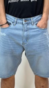 กางเกงยีนส์ขาสั้นผู้ชายฟอกนิ่ม สีซีด ทรง SLIM FIT สไตล์ Casual ขนาด W28"-52"