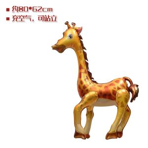 4D Standing Jungle Animal Balloons Lion Alpaca Giraffe Panda Leopard Cow Zebra Balloon Birthday Party Photography Props Baloon