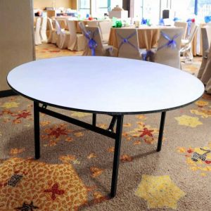 Meja Bulat D180/T75 Lipat Otomatis standar Hotel Round table Folding desk model circular