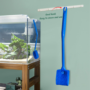 MaxPlus Double-Sided Aquarium Fish Tank Algae Cleaning Brush with Non-Slip Long Handle