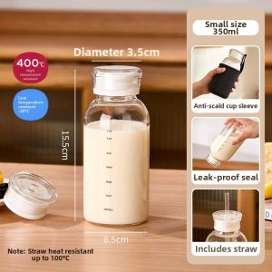 YYIEDERNG | Microwave Safe Heat Resistant Glass Cup With Scale