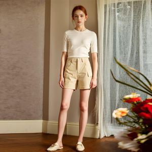 Quần Ống Rộng Cạp Cao Bằng Cotton 100% Cho Nữ Quần Short Thường Ngày Ống Đứng Dáng Rộng Thoải Mái Thương Hiệu 007 Mùa Thu Đa Năng
