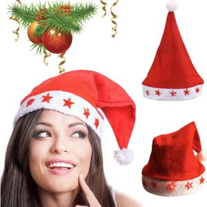 Miumiu Santa Hat With Star/Tree/Snow LED Light Christmas Xmas Hats For  Adults and Kids