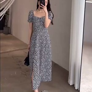 เดรส เดรสลายดอกไม้ เดรสฝรั่งเศส เดรสแฟชั่น เดรสทำงาน - ราคาที่สม่ำเสมอ