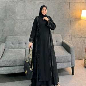 [Abaya Islami] Gamis Abaya Saudi Zhafira Belah Samping || Dress Lebaran Elegant