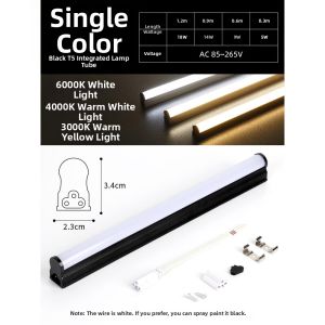 yishujia office | Black Industrial Ultra-Bright Integrated LED T8 Light Tube