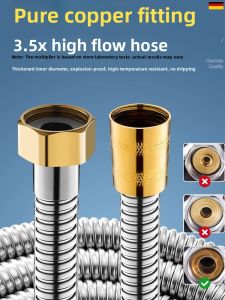 Thickened Stainless Steel Shower Hose Universal Large Diameter Boost Shower Head Faucet Bathroom Accessories Water Pipe