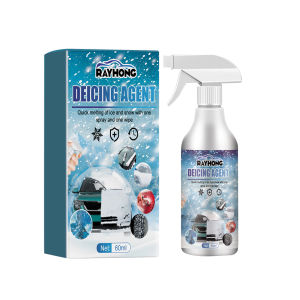 Rayhong Car De-icing Agent Winter De Icer Windshield Spray Deicing Defroster Ice Remover Spray Fast Thawing And Antifreeze Frost Scrubber Snow Spray Window Anti Icing Defrosting No Damage To Car Paint Quick Ice Melting Spray ( 60ml)