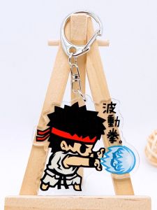 Buy 2 Get 1 Free Street Fighter Acrylic Keychains Ken Honda Ghost Guile Chun Li Carabiner Fast Punching Wind Ornament Accessories