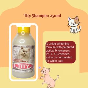 TITY NATURAL SHAMPOO Untuk Hewan  KUCING  BULU PUTIH PEMUTIH DAN PENCERAH 250ML