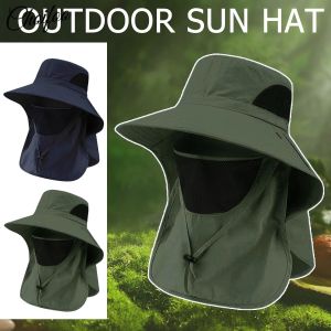 ChoiFoo ครีมกันแดดฤดูร้อน5ชิ้นหมวกชาวประมงหมวกแห้งเร็วหมวกปีกกว้างหมวกบังแดดตาข่ายหมวกกันแดดระบายอากาศเดินป่ากลางแจ้งหมวกบังแดดและหมวกบังแดดปีนเขากันแดดและ Topi Memancing กันยุง