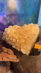 ĐÁ THẠCH ANH vàng Citrine tự nhiên hình trái tim năng lượng vũ trụ mã 495