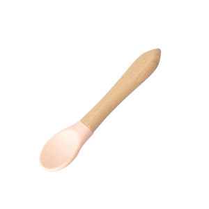 VOA | Pet Food Spoon with Wooden Handle and Silicone Baby Food Grade Material