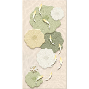 Long time no see home decor | Feng Shui Nine Fish Decorative Painting Vertical Sandstone Texture For Entryway Corridor