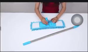 Wet and Dry Cleaning Flat Microfiber Floor Cleaning Mop with escopic Long Handle Dry Mop.