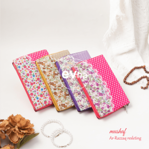 EVHA alquran ukuran sedang tanpa terjemah mushaf ar razzaq resleting cover kain pink ungu cream quran muslimah lengkap 30 juz bisa cod bayar ditempat pengiriman cepat bandung