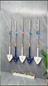 Cây Chổi Lau Nhà Lau Kính Tự Vắt Hình Tam Giác Xoay 360 Độ Đa Năng