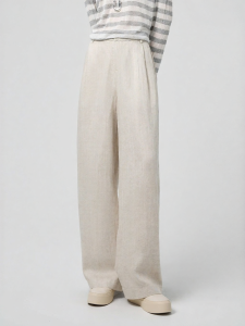 La Chapelle | Linen Rayon Wide Leg Pants for Women Loose High Waist Slimming