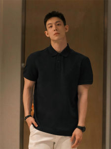 American Style Polo Shirt Short Sleeve Mens Summer Light Maturity Flip Collar Half Sleeve Mature Stable Mens Clothing Cuff T-Shirt